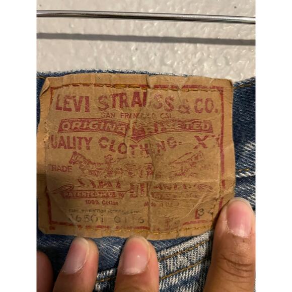 Vintage Levis 501 XX Jeans Juniors 13 Blue Denim Button Fly Faded Distressed 90s - Picture 6 of 11